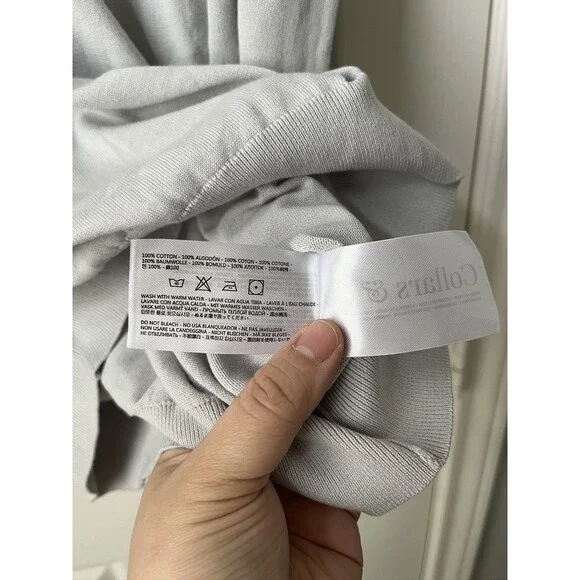 NEW Collars & Co Pure Cotton Polo Knit Gray Shirt Men's Small Short Sleeve Golf - Picture 4 of 6